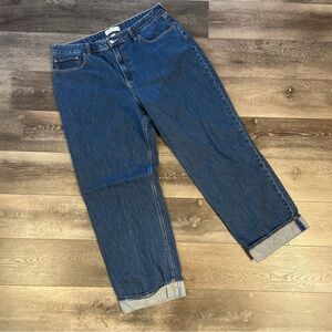 Abercrombie & Fitch Womens Blue Curve Love 90s High Rise Straight Jeans 33/16R